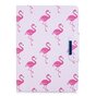 &Eacute;tui &agrave; rabat en cuir Flamingo standard compatible avec iPad 2017 2018 - Blanc Rose