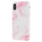 Coque en marbre TPU en marbre compatible avec iPhone X XS - Rose Blanc