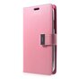 Coque iPhone XR Mercury Goospery Rich Walletcase 7 Passes en cuir artificiel - Rose