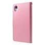 Coque iPhone XR Mercury Goospery Rich Walletcase 7 Passes en cuir artificiel - Rose