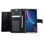 Mercury Goospery Rich Walletcase 7 Cards Simili cuir la coque compatible avec iPhone XR - Noir