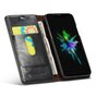 Caseme &Eacute;tui portefeuille en simili cuir avec porte-cartes &eacute;tui compatible avec iPhone XR - noir