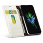 Caseme &Eacute;tui portefeuille en simili cuir avec porte-cartes &eacute;tui compatible avec iPhone XR - blanc