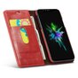 Caseme &Eacute;tui portefeuille en simili cuir avec porte-cartes &eacute;tui compatible avec iPhone XR - rouge