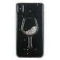 &Eacute;tui en verre &agrave; vin transparent &agrave; paillettes compatible avec iPhone XS Max - Paillettes