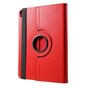 Cuir Litchi Grain compatible avec iPad Pro 12,9 Pouces (2018 2020 2021 2022) Couverture Rotative Avec Couverture - Rouge