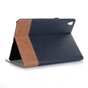 Structure nervur&eacute;e en simili cuir compatible avec la housse iPad Pro 11 pouces 2018 - Bleu Marron