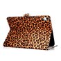 Panther Print compatible avec iPad Pro 11 pouces 2018 Housse de protection en cuir Portefeuille - Motif L&eacute;opard Marron