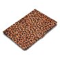 Panther Print compatible avec iPad Pro 11 pouces 2018 Housse de protection en cuir Portefeuille - Motif L&eacute;opard Marron