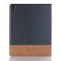 &Eacute;tui portefeuille en cuir avec texture de ruban en cuir iPad Pro 12.9-inch (2018 2020 2021 2022) - bleu marron
