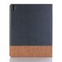 Cuir De Texture Nervur&eacute;e En Tissu compatible avec iPad Pro 12,9 Pouces (2018 2020 2021 2022) Portefeuille De Portefeuille De Portefeuille - Bleu Marron