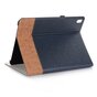 &Eacute;tui portefeuille en cuir avec texture de ruban en cuir iPad Pro 12.9-inch (2018 2020 2021 2022) - bleu marron