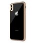 Coque en TPU hybride LEEU Design Gold iPhone XS Max en silicone - Or Transparent