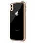 LEEU Design Gold compatible avec la coque hybride en silicone TPU compatible avec iPhone XS Max - Or Transparent