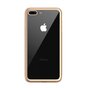 Coque TPU transparente LEEU Design Gold compatible avec iPhone 7 Plus 8 Plus - Or