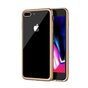 Coque TPU transparente LEEU Design Gold compatible avec iPhone 7 Plus 8 Plus - Or