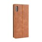&Eacute;tui de couverture en simili cuir de style portefeuille vintage &eacute;tui compatible avec iPhone XS Max - Marron