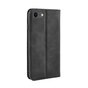 Etui en cuir noir vintage pour iPhone 7 8 SE 2020 SE 2022 - Noir