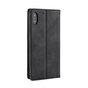 &Eacute;tui portefeuille en simili cuir vintage compatible avec iPhone X XS - &Eacute;tui noir
