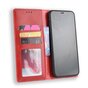 &Eacute;tui portefeuille en simili cuir vintage compatible avec iPhone X XS - &Eacute;tui rouge