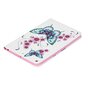 &Eacute;tui &agrave; rabat en cuir avec fleurs et papillons, housse pliable standard compatible avec iPad mini 4 5 - Blanc