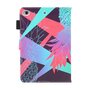 Housse pliable en cuir &agrave; rabat color&eacute; ananas compatible avec iPad mini 1 2 3 4 5 - Bleu clair Rose Violet