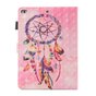 Housse en cuir &agrave; rabat en plumes Dreamcatcher compatible avec iPad mini 1 2 3 4 5 - Rose