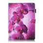 Housse en cuir &agrave; rabat de fleur d&#039;orchid&eacute;e compatible avec iPad mini 1 2 3 4 5 - Rose pourpre
