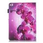 Housse en cuir &agrave; rabat de fleur d&#039;orchid&eacute;e compatible avec iPad mini 1 2 3 4 5 - Rose pourpre