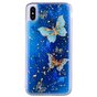 Coque &agrave; paillettes papillons TPU or compatible avec iPhone XS Max - Bleu