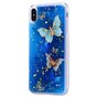 Coque &agrave; paillettes papillons TPU or compatible avec iPhone XS Max - Bleu