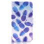 &Eacute;tui portefeuille en cuir avec &eacute;tui &agrave; rabat en ananas pour iPhone XR - violet bleu clair rose