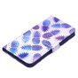 &Eacute;tui portefeuille en cuir avec &eacute;tui &agrave; rabat en ananas pour iPhone XR - violet bleu clair rose