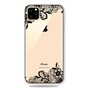 Coque en TPU pour iPhone 11 Pro Floral Noir Dessin&eacute; Floral D&eacute;crit - Transparente