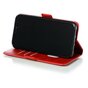 &Eacute;tui portefeuille en cuir pour biblioth&egrave;que portefeuille compatible avec iPhone 11 - Rouge