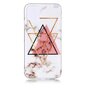 Coque en TPU pour iPhone 11 avec motif en marbre et triangle noir et rose