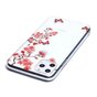 Coque en TPU compatible avec iPhone 11 Pro Max Fleurs Fleur Papillons Rouge Nature - Transparente