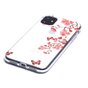 Coque en TPU compatible avec iPhone 11 Fleurs Fleur Papillons Rouge Nature - Transparente