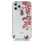 Coque en TPU compatible avec iPhone 11 Pro, fleurs, papillons, rouge, nature - Transparente