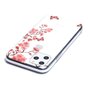 Coque en TPU compatible avec iPhone 11 Pro, fleurs, papillons, rouge, nature - Transparente