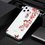 Coque en TPU compatible avec iPhone 11 Pro, fleurs, papillons, rouge, nature - Transparente
