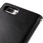 Mercury Goospery Leather compatible avec iPhone 7 Plus 8 Plus Walletcase 7 cartes - Noir