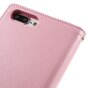 Mercury Goospery Leather compatible avec iPhone 7 Plus 8 Plus Walletcase 7 cartes - Rose
