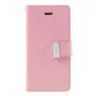 &Eacute;tui Portefeuille Mercury Goospery Leather pour iPhone 7 8 SE 2020 SE 2022 - 7 cartes - Rose