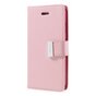 Mercury Goospery Leather compatible avec iPhone 7 8 SE 2020 SE 2022 &Eacute;tui portefeuille 7 cartes - Rose