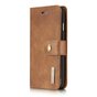 DG.MING Bookcase Walllet compatible avec iPhone 7 8 SE 2020 SE 2022 &Eacute;tui portefeuille vintage en cuir fendu - Marron