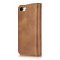 DG.MING Bookcase Walllet compatible avec iPhone 7 8 SE 2020 SE 2022 &Eacute;tui portefeuille vintage en cuir fendu - Marron