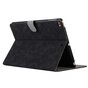 Housse de protection en cuir artificiel compatible avec iPad 2017 2018 - Noir