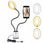 Support pour smartphone selfie light dimmable 3 couleurs de lumi&egrave;re - Argent Noir
