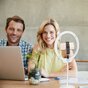 Zomei Lampe Selfie dimmable 3 couleurs lumi&egrave;re support pour smartphone vlogger - Blanc